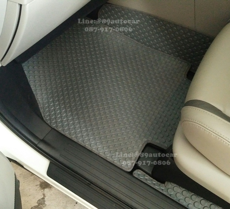 ขายพรมติดรถยนต์เข้ารูป Mazda CX-9 ลายกระดุมสีเทาขอบเทา