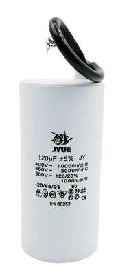 คาปาซิเตอร์ 120uf 450v.(กลม-สายไฟ)