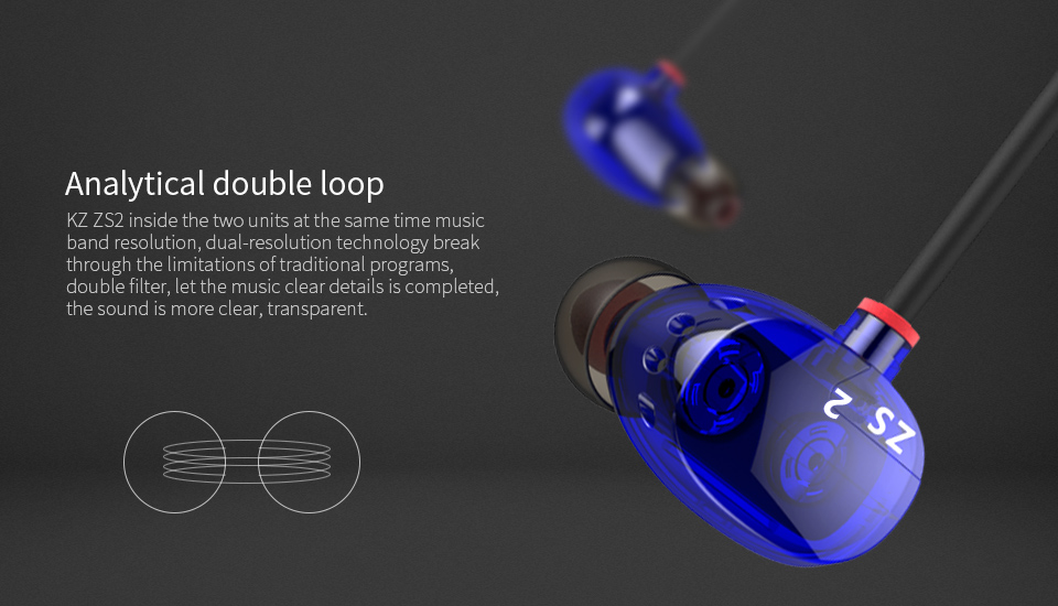 ขาย หูฟังอินเอียร์ KZ ZS2 หูฟังแบบ 2Driver รุ่นล่าสุด เพิ่มSubwoofer ให้เบสหนักขึ้น