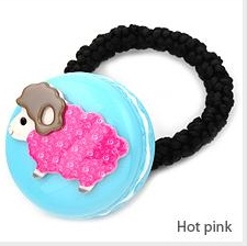 Aznavour ยางรัดผมเซลลูโลสมาการองแกะน้อยน่ารัก (Hot pink)