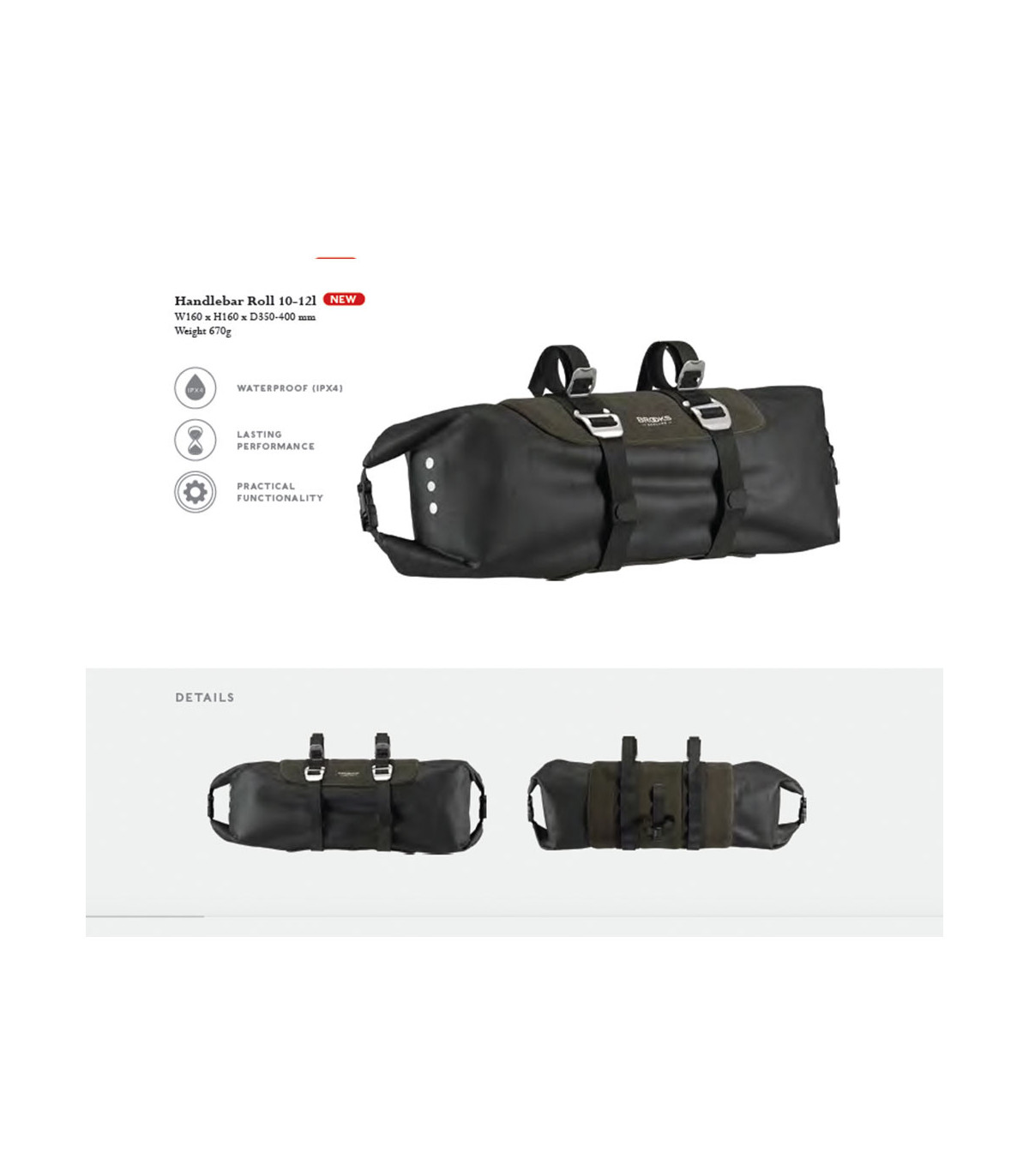 กระเป๋าหน้าแฮนด์ Brooks Scape Handlebar roll bag, Mud Green