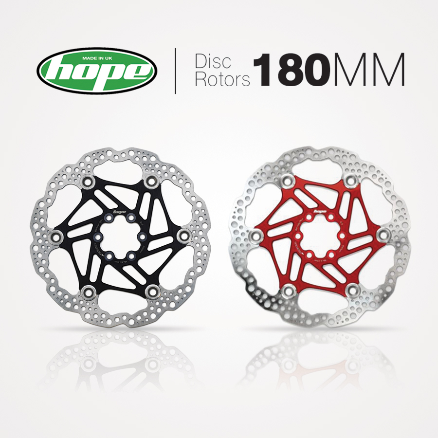 ใบดิสเบรค HOPE DISC ROTORS ,6 รู Laser cut and heat treated, 180MM