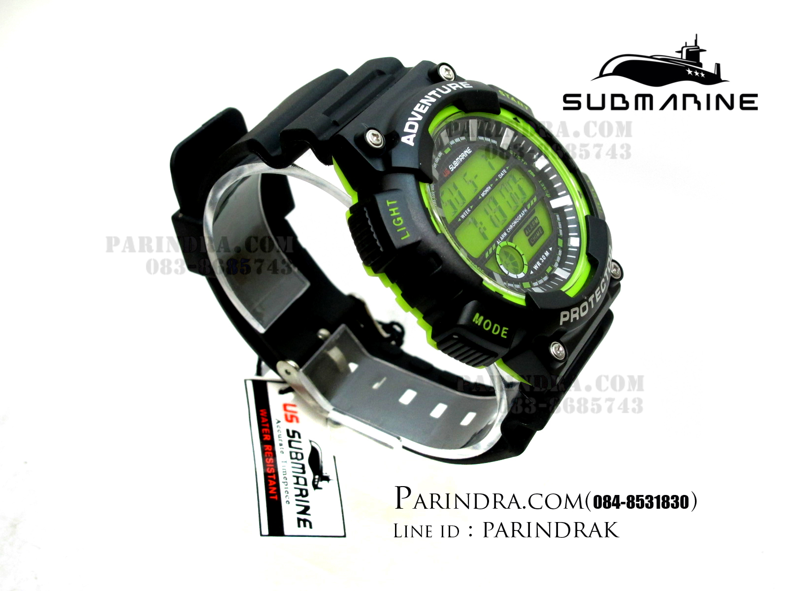 นาฬิกา US submarine สีเขียวดำ TP1318M ผิวด้าน หน้าปัดพื้นเขียว