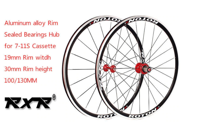 ชุดล้อเสือหมอบ Roton RXR - XC6, ขอบ 35มม, อลู 700C Road bike Wheels 11สปีดชิมาโน่ มีสีดำและสีแดง