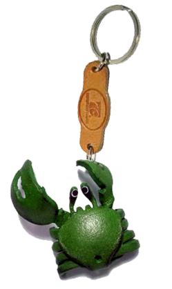 พร้อมส่ง พวงกุญแจหนังแท้ Handmade รูปปู