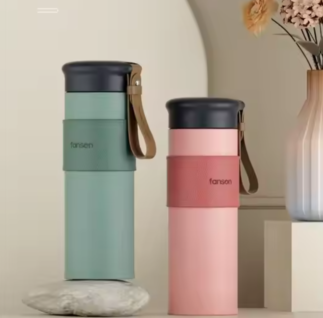 กระบอกสแตนเลส Fanson ฝาเกลียวหูหิ้วซิลิโคน 450 ml.