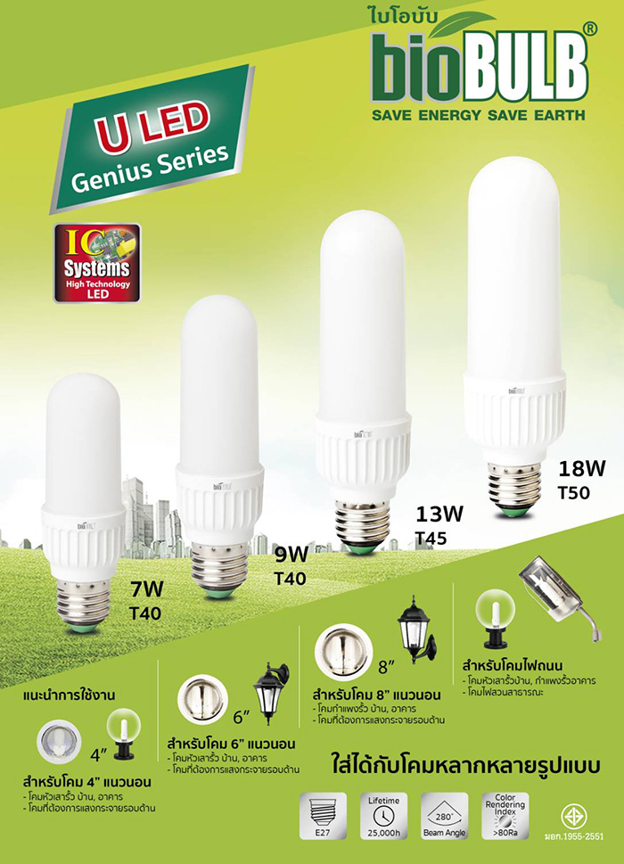 หลอด LED ขนาด 9watt. bioBULB(แท้)