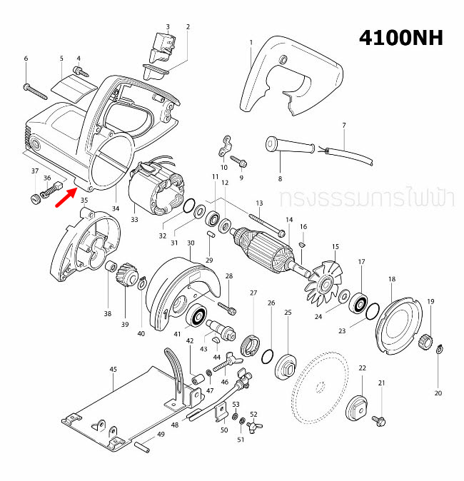 เสื้อฟิลคอยล์ เครื่องตัดคอนกรีต Makita มากีต้า 4100NH [#34] Pn.159767-8 (แท้) ##