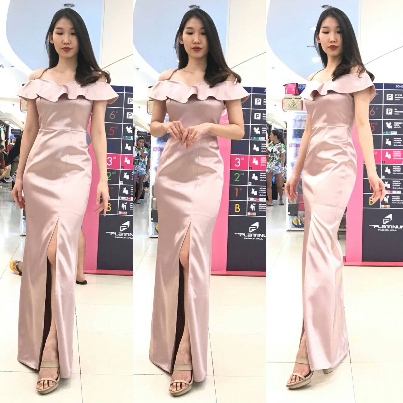 ชุดเพื่อนเจ้าสาว สีชมพู รวมแบบ ตัวอย่าง สั่งสีและแบบอื่นๆได้ เช่า 500