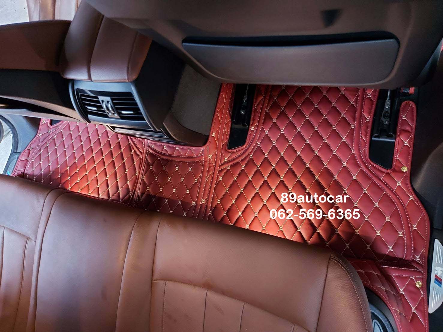 พรมรถยนต์ BMW X6 2021 ปูพรมหกดี สีแดงไวน์