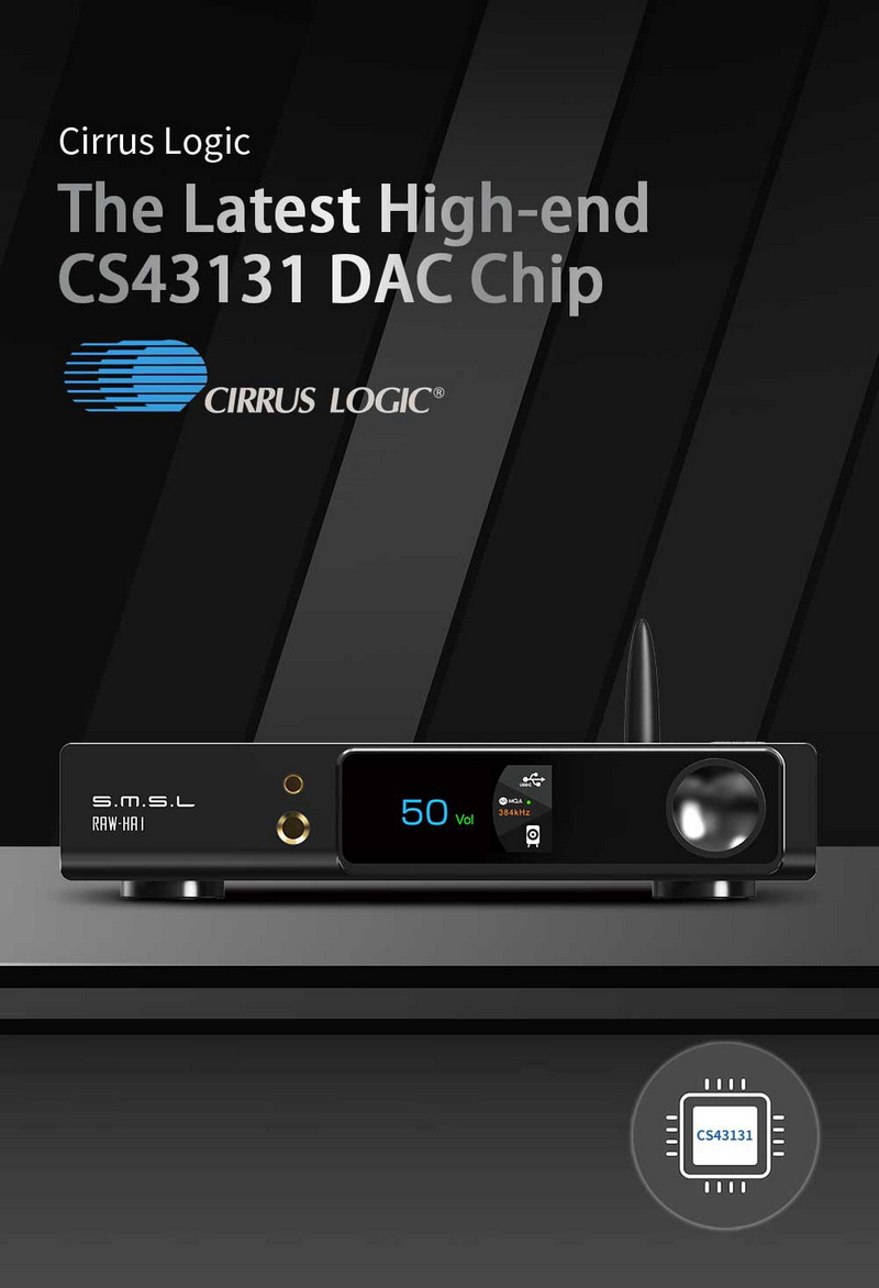 SMSL RAW-HA1 แอมพลิฟายเออร์กำลังสูง ชิป Infineon รองรับ MQA, MQA-CD, LDAC ประกันศูนย์ไทย