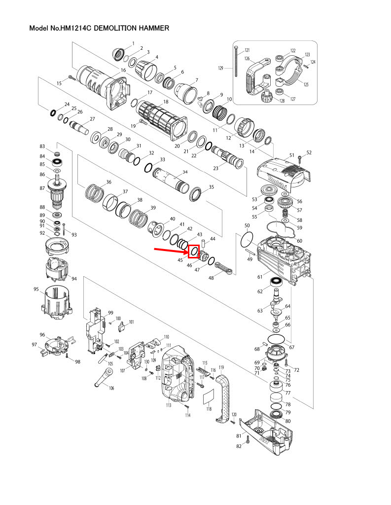 ORING 31.5 เครื่องสกัคคอนกรีต SDS-max Makita มากีต้า HM1214C [#45] P/N.213499-2 (แท้)##