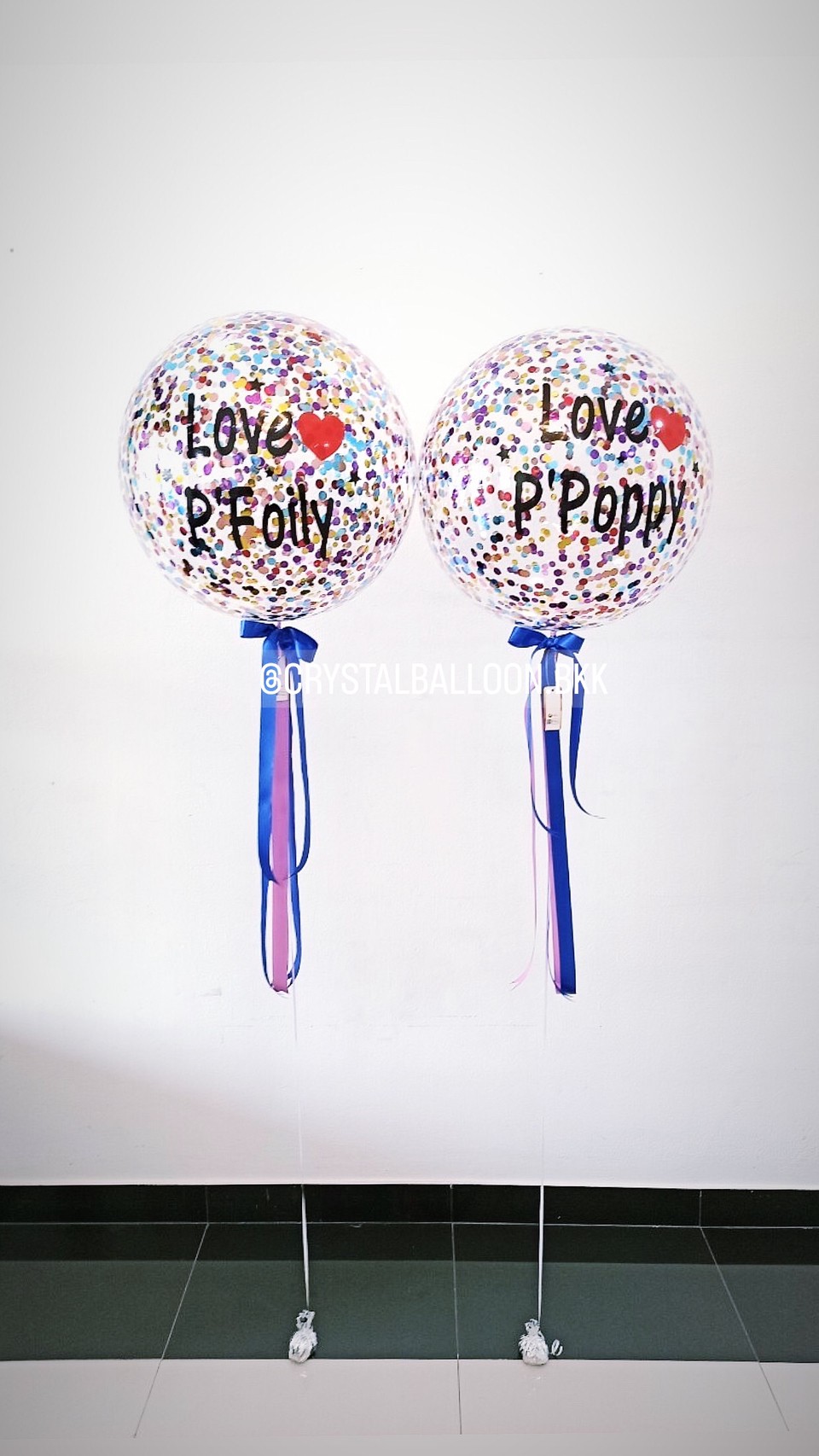ลูกโป่ง Bubble ขนาด 24" 2 ลูก พร้อมตกแต่ง สามารถเปลี่ยนสีลูกโป่ง/เปลี่ยนข้อความ/เปลี่ยนขนาดได้
