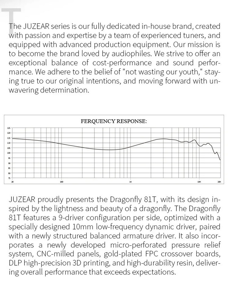 JUZEAR Dragonfly81T หูฟัง IEMs Hybrid 9 ไดรเวอร์ 1DD+8BA ประกันศูนย์ไทย