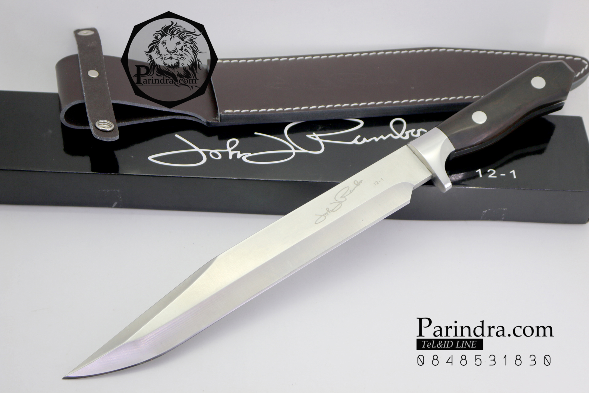 มีดใบตายเดินป่า RAMBO JOHN HUNTER ขนาด 17 นิ้ว (ใบสีเงิน)