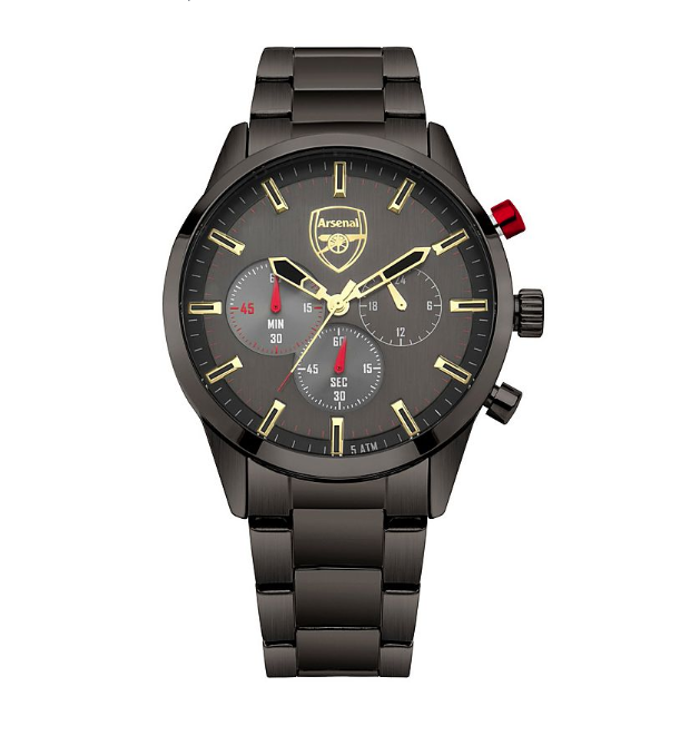 นาฬิกาข้อมืออาร์เซนอล Chronograph Gunmetal กันน้ำได้ 5 เมตรของแท้