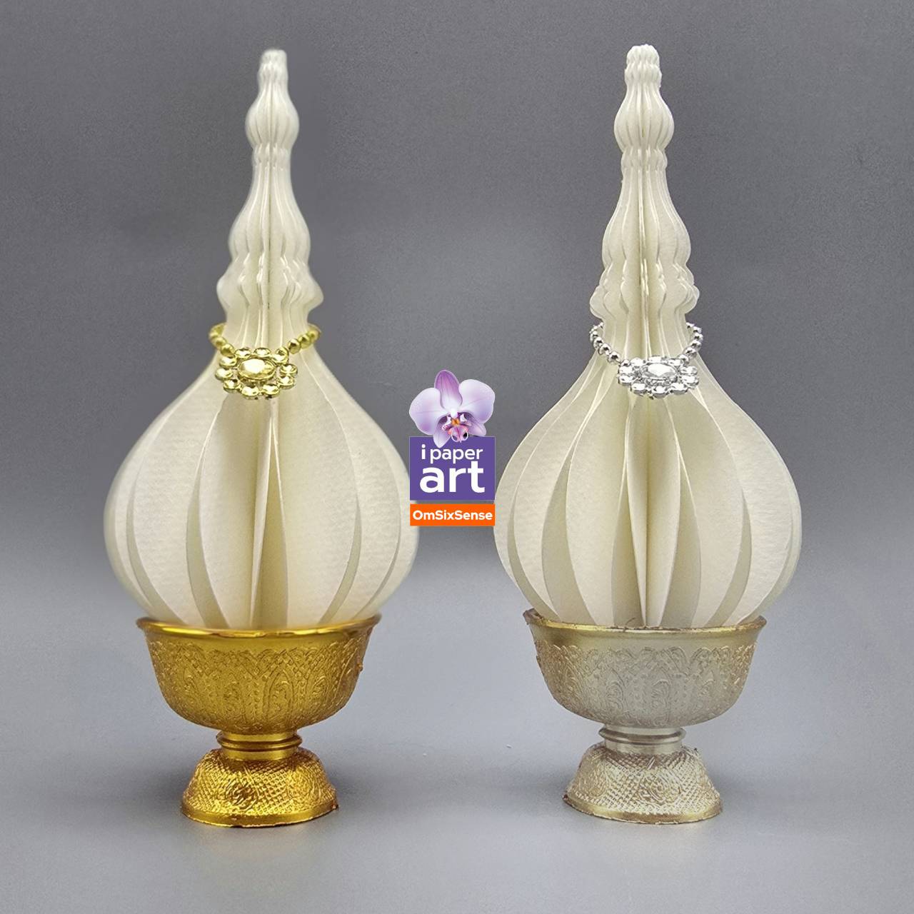 ชุดบูชาพระจิ๋ว มงคลศิลป์ i paper art สินค้าไทย งานปราณีต | ชุดบูชาอย่างดี ครบสมบูรณ์ พร้อมพานรอง