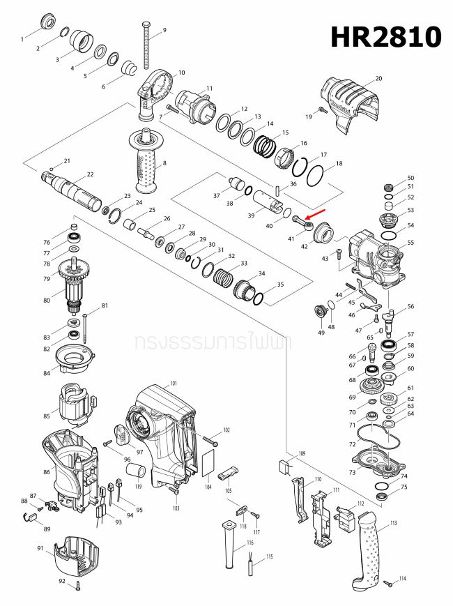 CONNECTING ROD COMPLETE สว่านโรตารี่ Makita มากีต้า HR2810 [#41] Pn.158282-9 (แท้) ##(*)