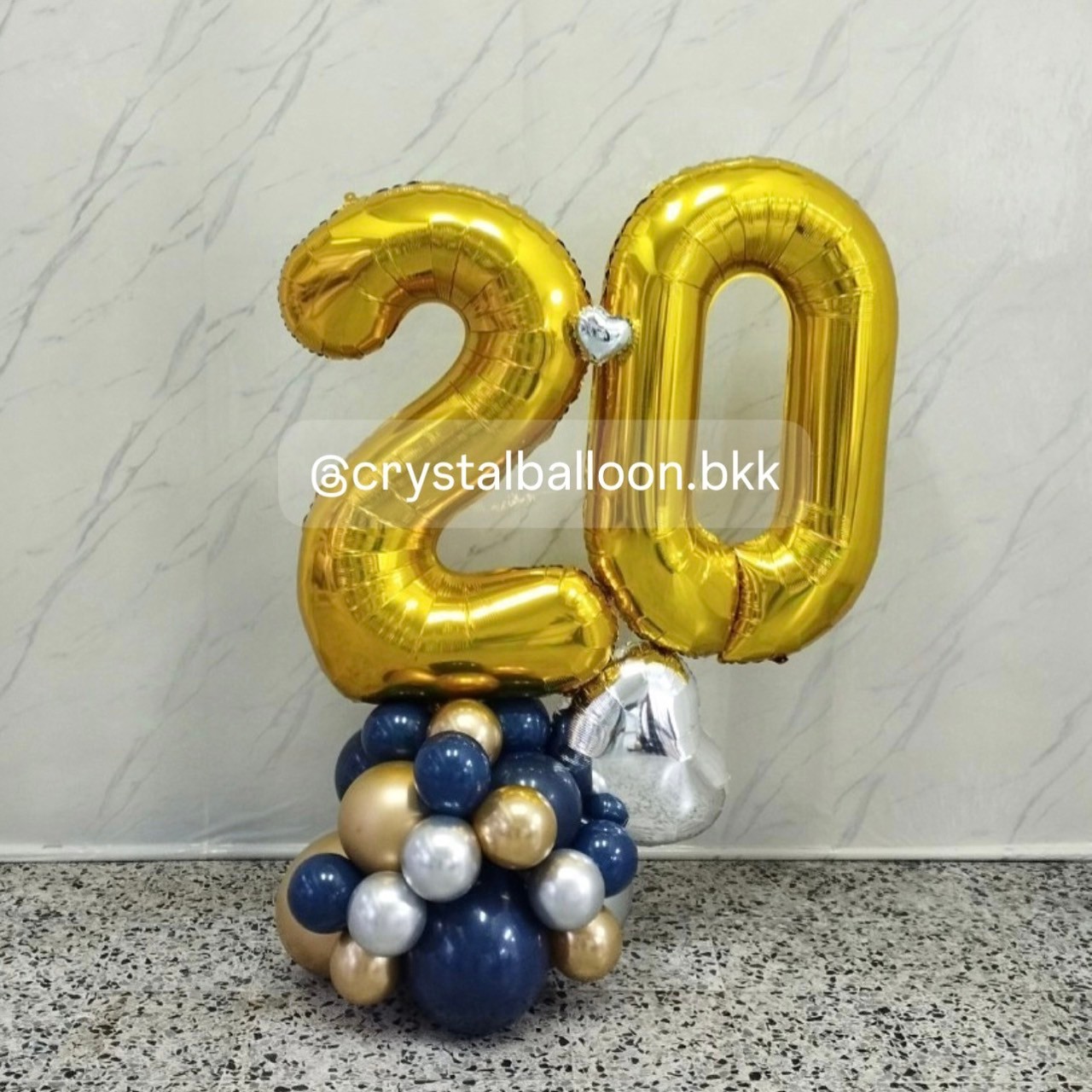 ลูกโป่ง วันเกิด ฟอยล์ตัวเลข ขนาด 40" ตั้งฐานคู่ 1 ชิ้น สีทอง พร้อมตกแต่ง สามารถเปลี่ยนสีลูกโป่ง/เปลี่ยนสี-ฟอยล์ตัวเลข/เปลี่ยนสี-ฟอยล์ตกแต่งได้
