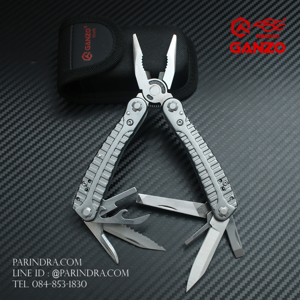 คีมอเนกประสงค์ Multi-Tools Ganzo รุ่น G105 สีเงินไทเทเนี่ยม ของแท้ 100%