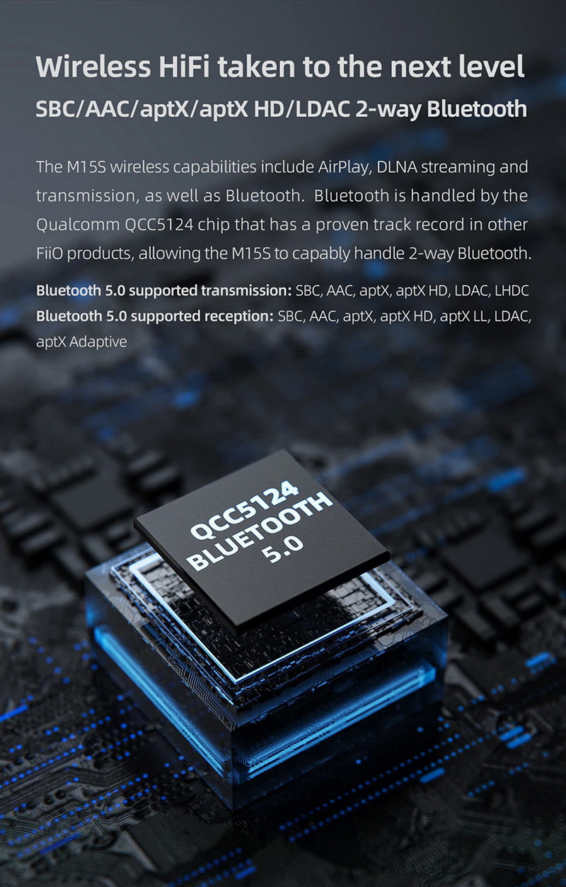 FiiO M15S DAP พกพาและตั้งโต๊ะ 2in1 ครบจบในตัวเดียว รองรับ Dual Hi-Res ประกันศูนย์ไทย