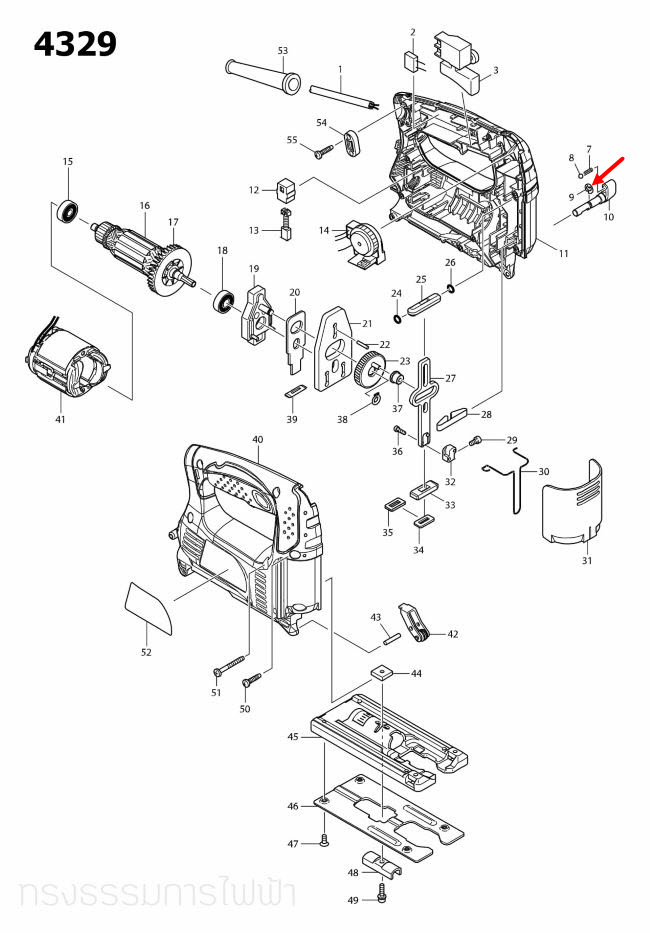 STOP PRING E-4 สว่านโรตารี่ Makita HR2475 [#53], 4324 [#8], 4329 [#9], M4301B Pn.961011-9 (แท้) ##