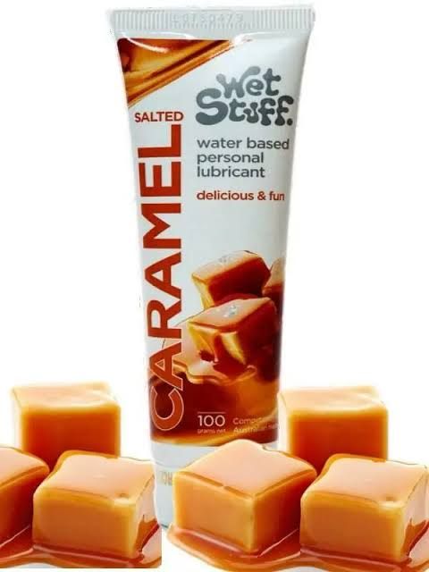 เจลหล่อลื่น Personal Lubricants Wet Stuff รส Salted caramel 100g จากออสเตรเลีย กลิ่นหอมหวาน ทานได้ ช่วยเพิ่มอรรถรส