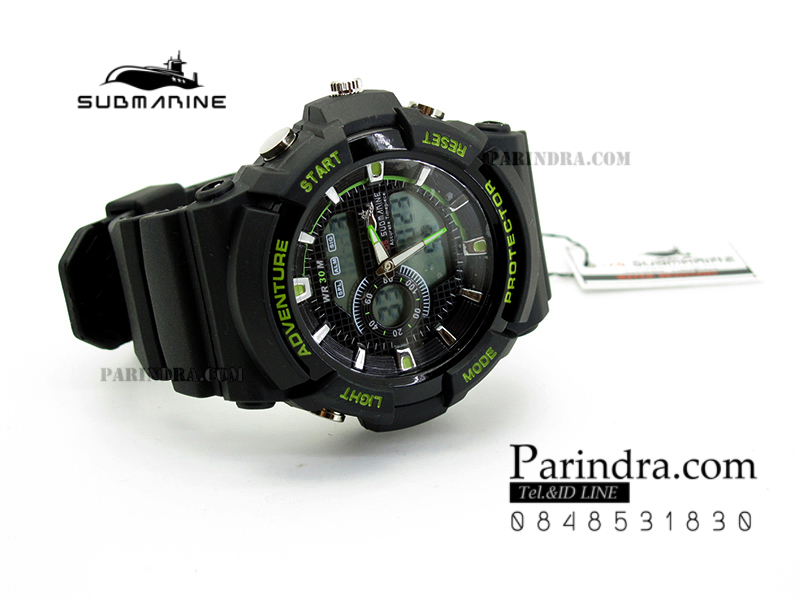 US submarine Protector รุ่น TP3147M สีดำตัดเขียว พื้นหลังเทา