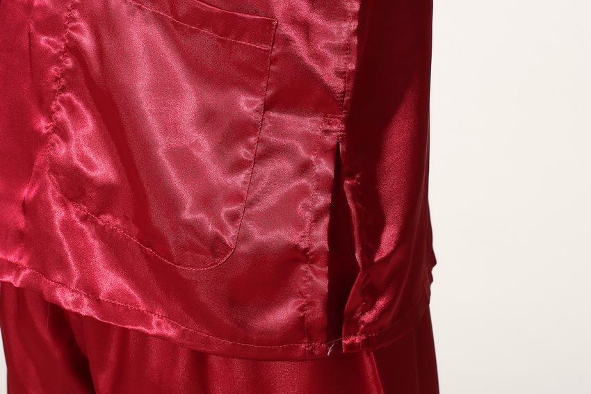 Pre-order ชุดจีนชาย แขนยาว ผ้าแพร สีแดง