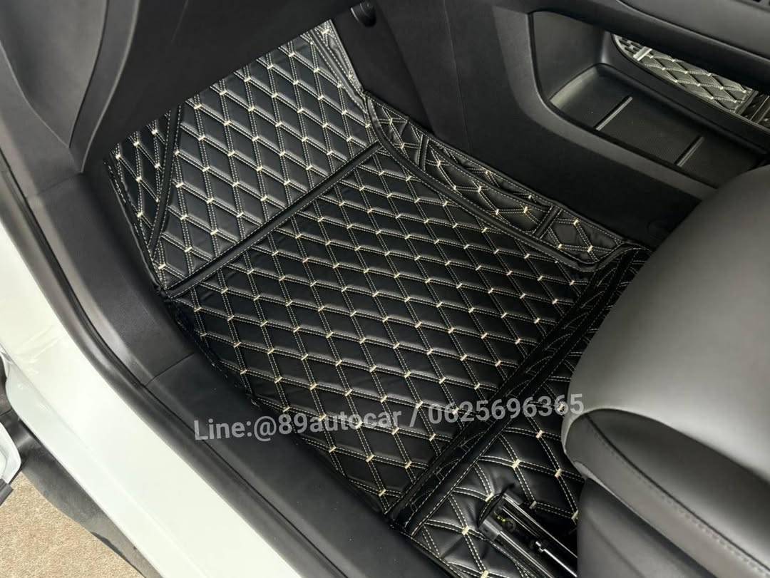 พรมรถยนต์ MG S5 EV 2025 ปูพรมVVIP ด้ายคู่ สี ดำด้ายทอง 6 ชิ้น เต็มคัน