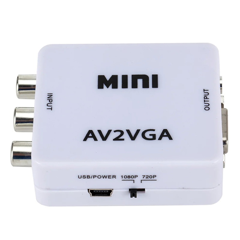 X-Tips AV to VGA อะแดปเตอร์แปลง AV ออก VGA พร้อม AUX 3.5 มม. รองรับ 1080p (60HZ)