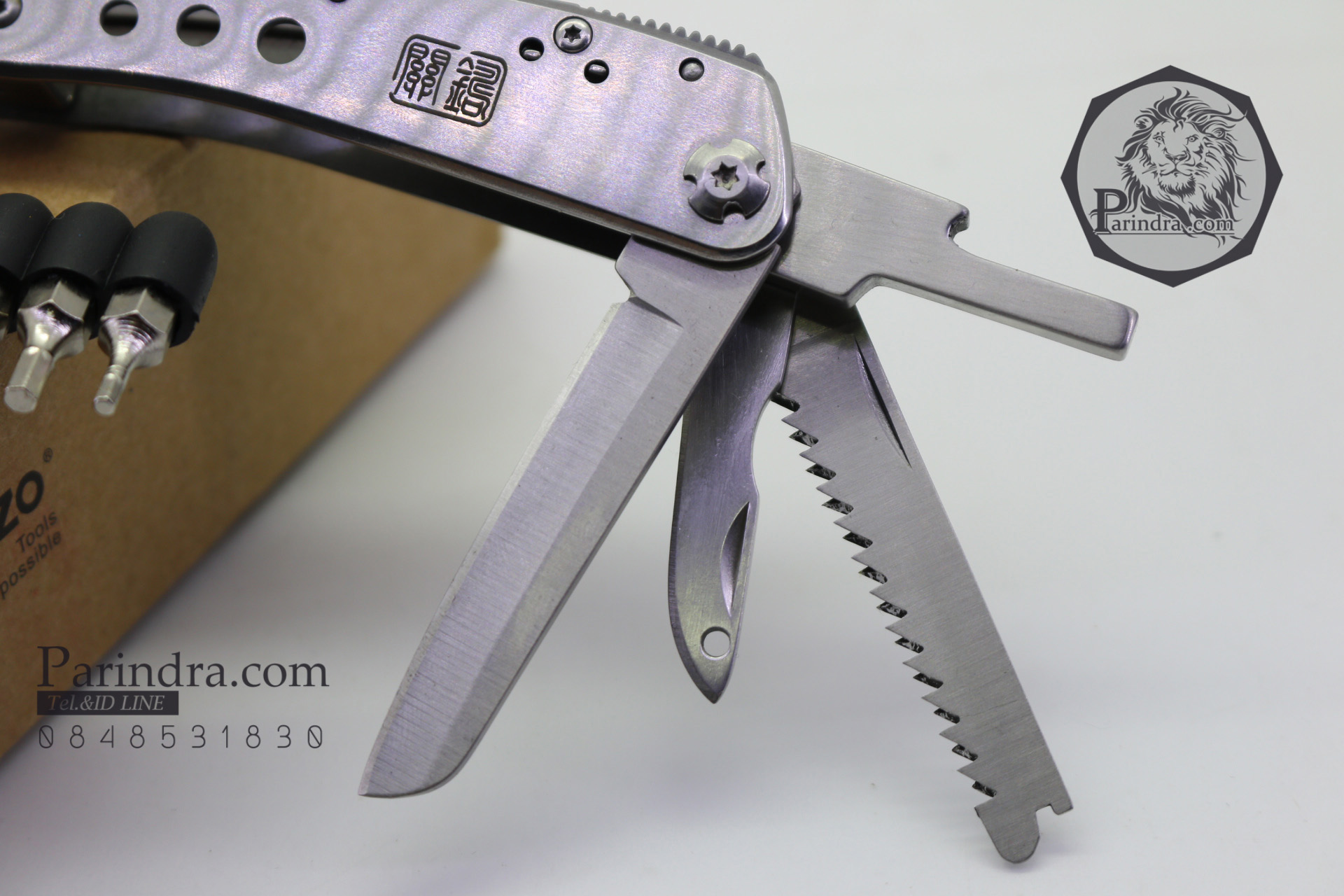 คีมเอนกประสงค์ Multi-Tools Ganzo กานโซ่ รุ่น G201-H สีเงินไทเทเนี่ยม ของแท้ 100%