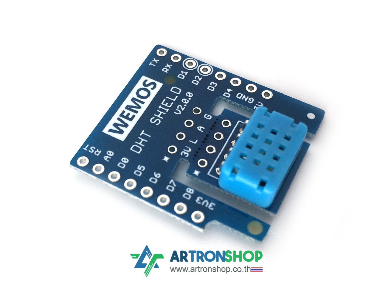 DHT Shield V2.0.0 for WeMos D1 mini โมดูลเสริมเซ็นเซอร์วัดอุณหภูมิและความชื้นสำหรับ WeMos D1 Mini
