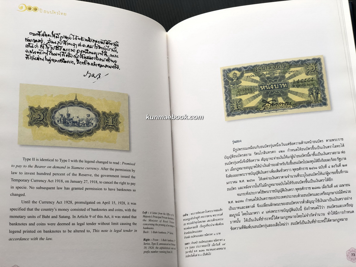 ๑๐๐ ปี ธนบัตรไทย ๒๔๔๕ - ๒๕๔๕ : Centenary of Thai banknote 1902 - 2002