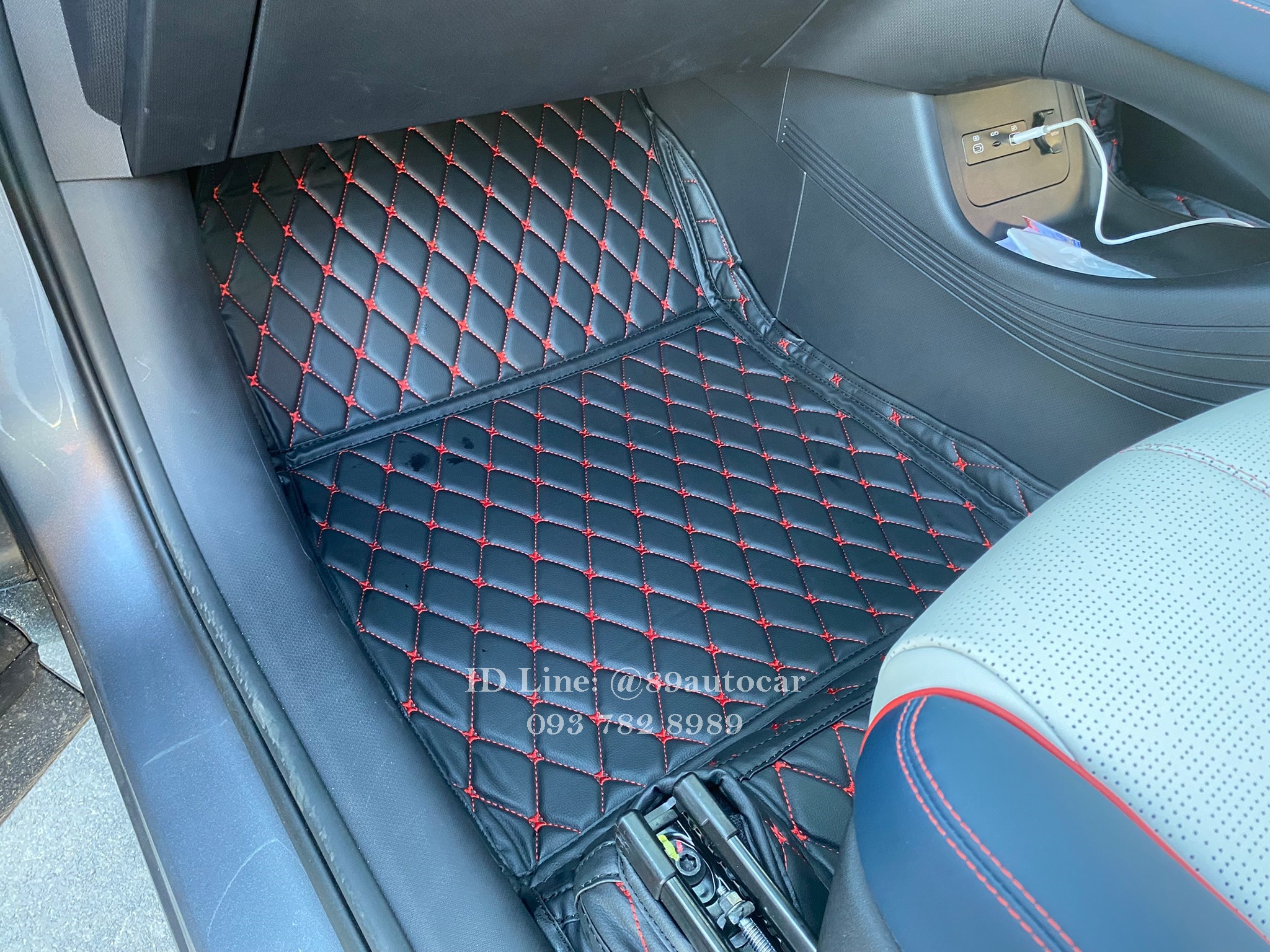 พรมรถยนต์ BYD Atto3 2022 พรม6D สีดำด้ายแดง เต็มคัน