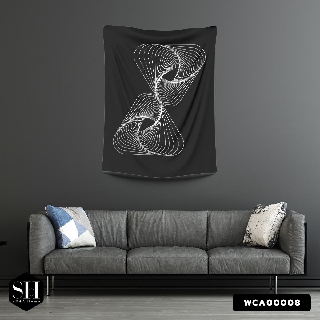 ผ้าติดผนัง ผ้าแขวนผนัง ผ้าตกแต่ง Line At Infinity WCA00008 #SOdAhome #SOdAPrintinG #WallCloth