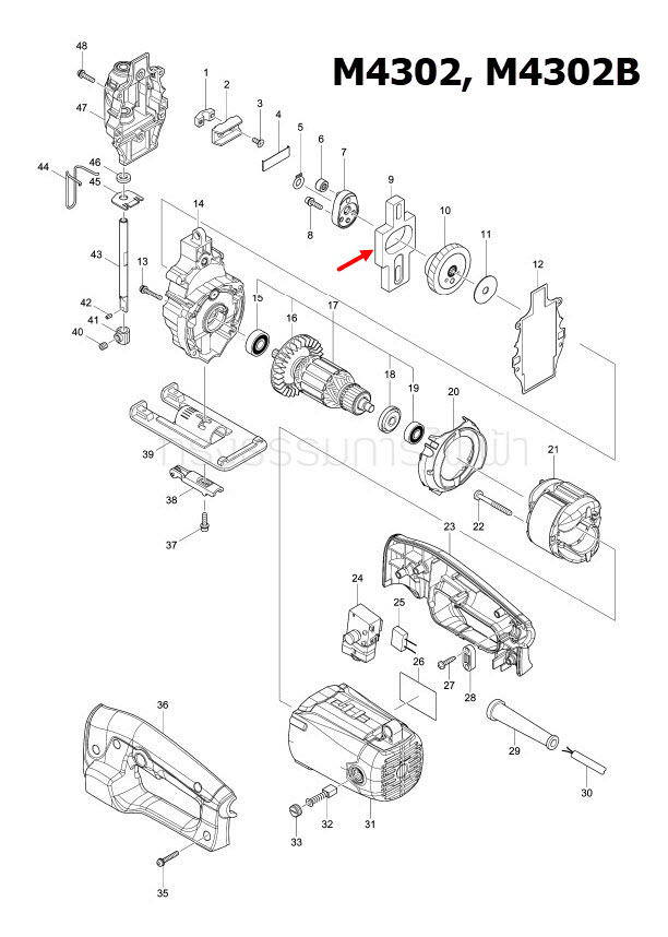 BALANCE PLATE จิ๊กซอว์ Maktec, Makita MT430, M4302, M4302B [#9] Pn.313161-0 (แท้) ##
