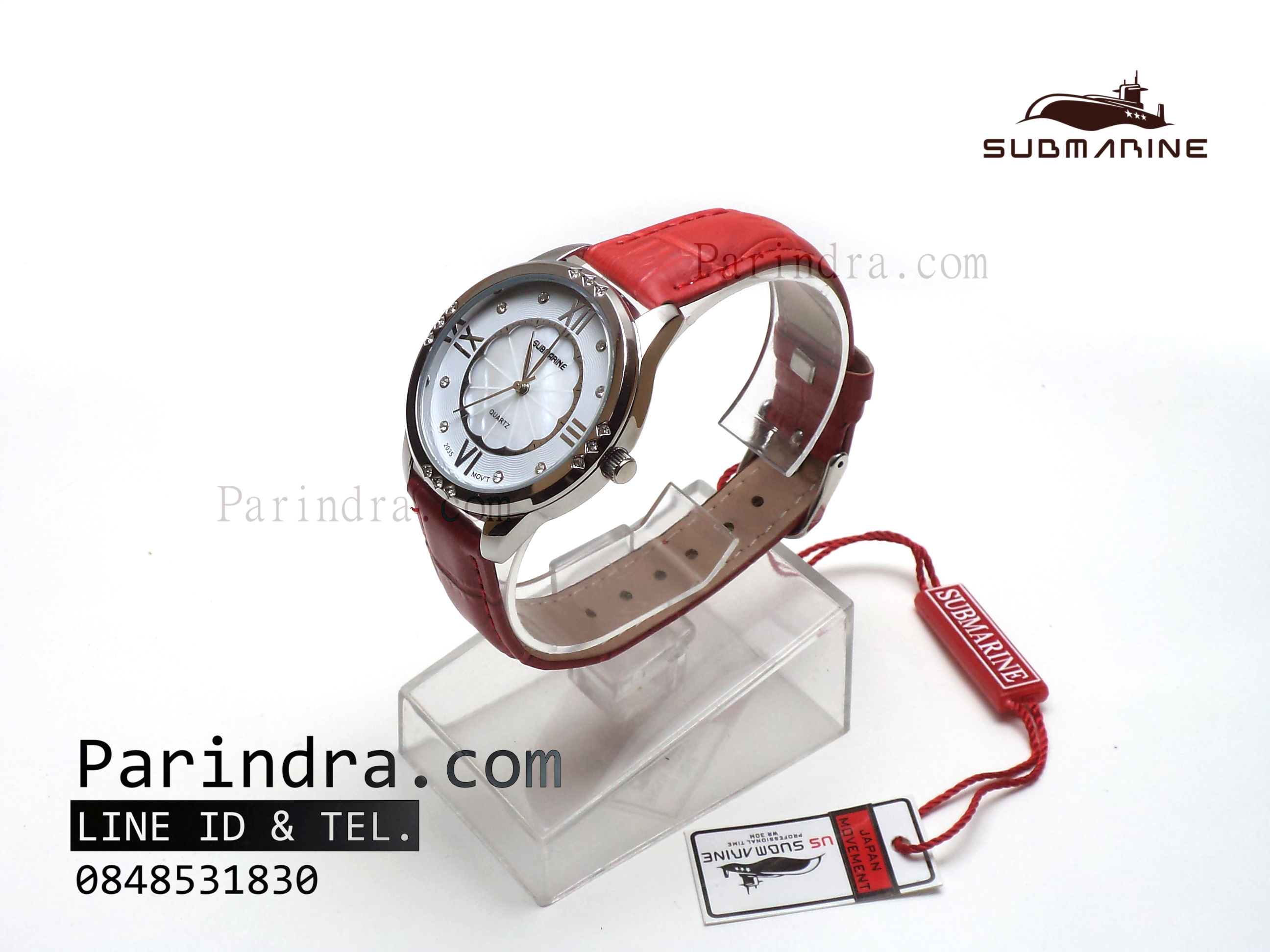 นาฬิกา US Submarine MC101L สายหนังสีแดง