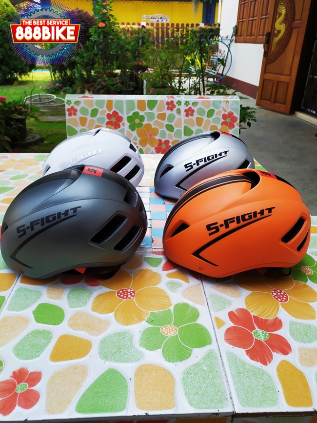 หมวก S-Fight AERO HELMET, GH-05 รอบศรีษะ 54-58 cm มีแว่นในตัว แว่นเป็นแบบแม่เหล็ก ถ้าไม่ใช้พลิกแว่นเก็บได้