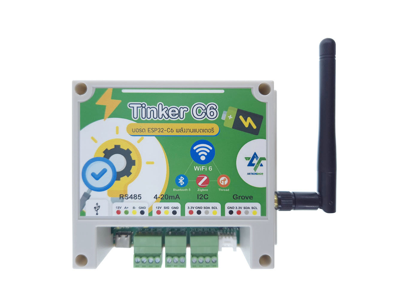 Tinker C6 บอร์ด ESP32-C6 พลังงานแบตเตอรี่