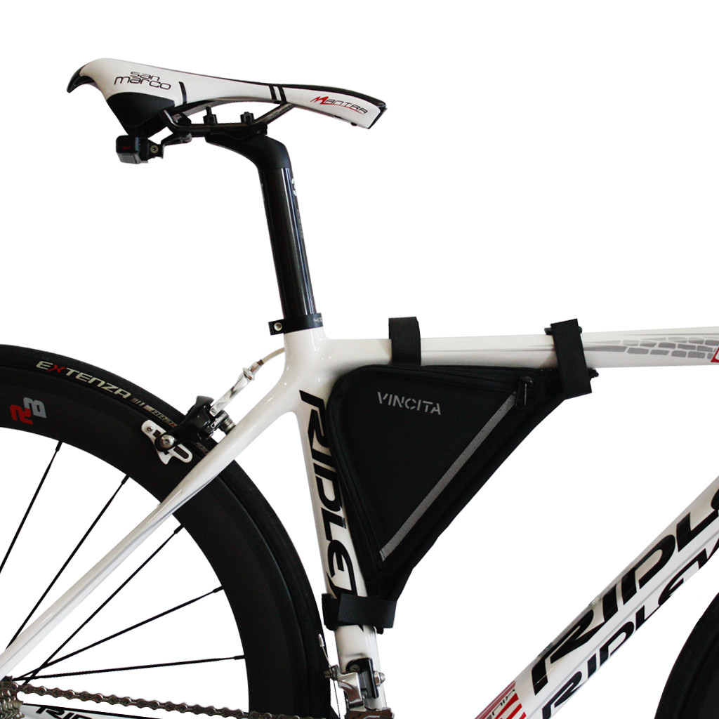 กระเป๋าสามเหลี่ยม Vincit Cycling Bicycle Front Tube Triangle Frame Bag Bike Frame Zip Bag,B022N Frame Bag with Shoulder Pad
