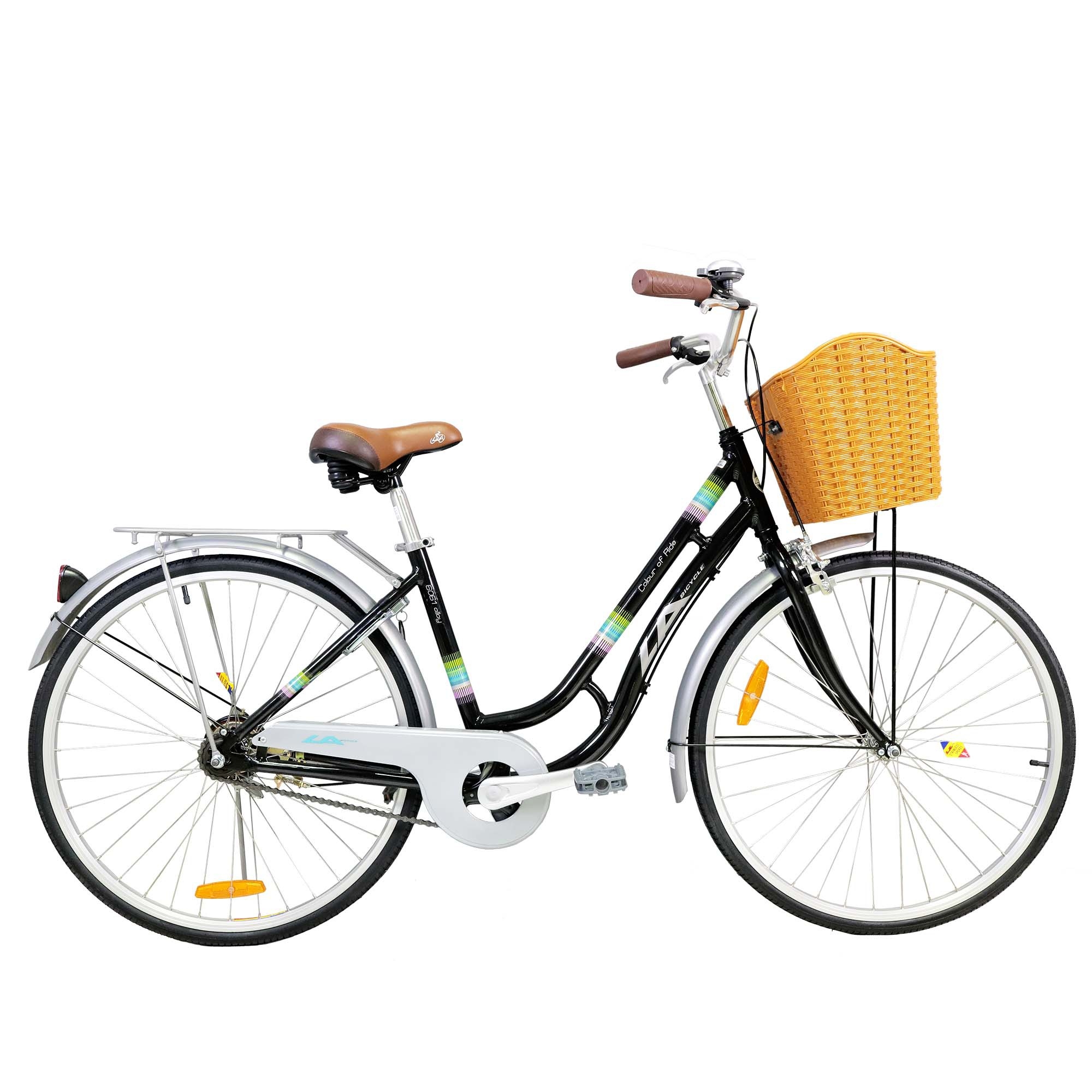 จักรยานทรงวินเทจ จักรยานแม่บ้าน LA Color of ride วงล้อ 26 นิ้ว เฟรมALLOYเบา พร้อมตะกร้าหน้า (มีสินค้าสีแดง)