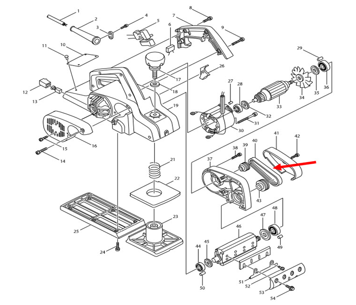 สายพาน กบไฟฟ้า Makita-มากีต้า รุ่น 1911B Pn.225069-5 (แท้) ##(*)