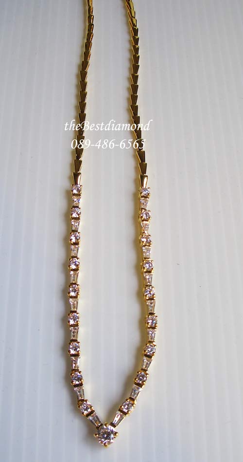 BN016+++สร้อยเพชร ปีกนก แบบเพชรผสม สร้อยแบบเก๋ไก๋ Modern Intrend สุดๆแบบทันสมัย อยู่ได้นานไม่มี out ใส่แล้วดูดี เพชรแวววาวสวยค่ะ ใส่ออกงานได้สบาย