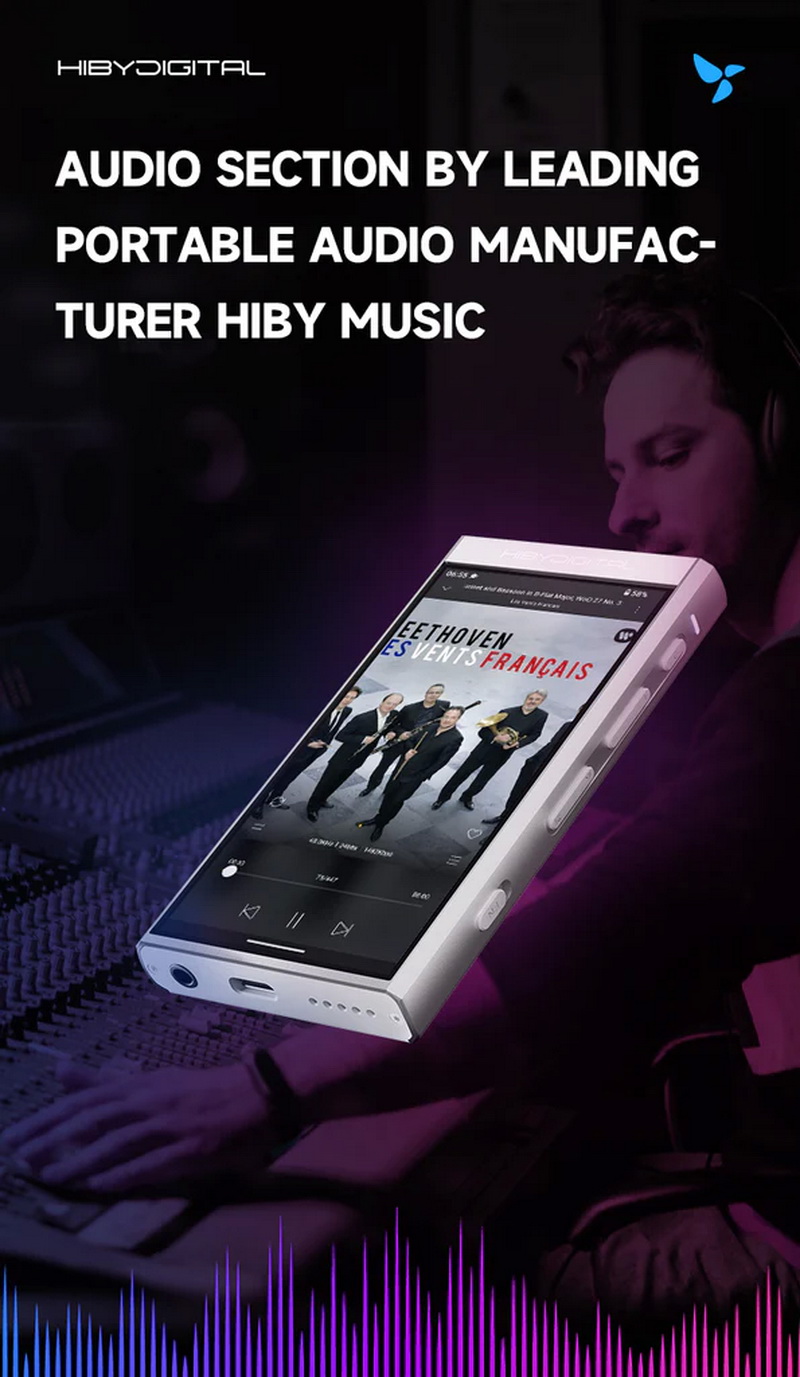 Hiby Digital M300 เครื่องเล่นเพลง Android พกพา มี Playstore มีลำโพงในตัว รองรับ Hires + Hires Wireless