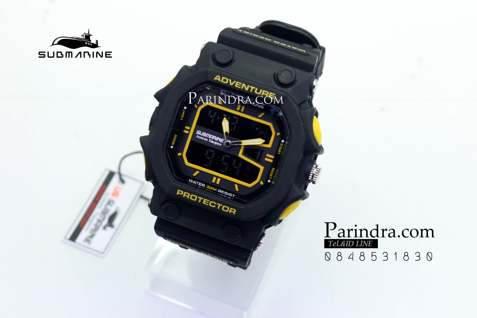 นาฬิกา US submarine รุ่น TP3134M สีดำตัดเหลือง จอดำ