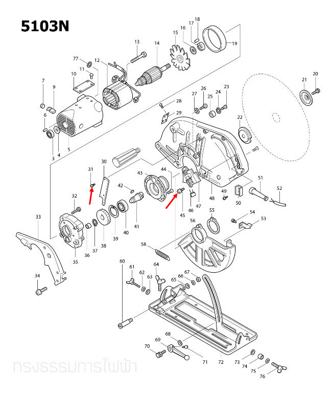PAN HEAD SCREW M4X8 Makita มากีต้า 1600, 1804N, 1805N, 3501N, 5103N, 5201N, 5401N, 5402, 6905B Pn.911106-8 (แท้) ##