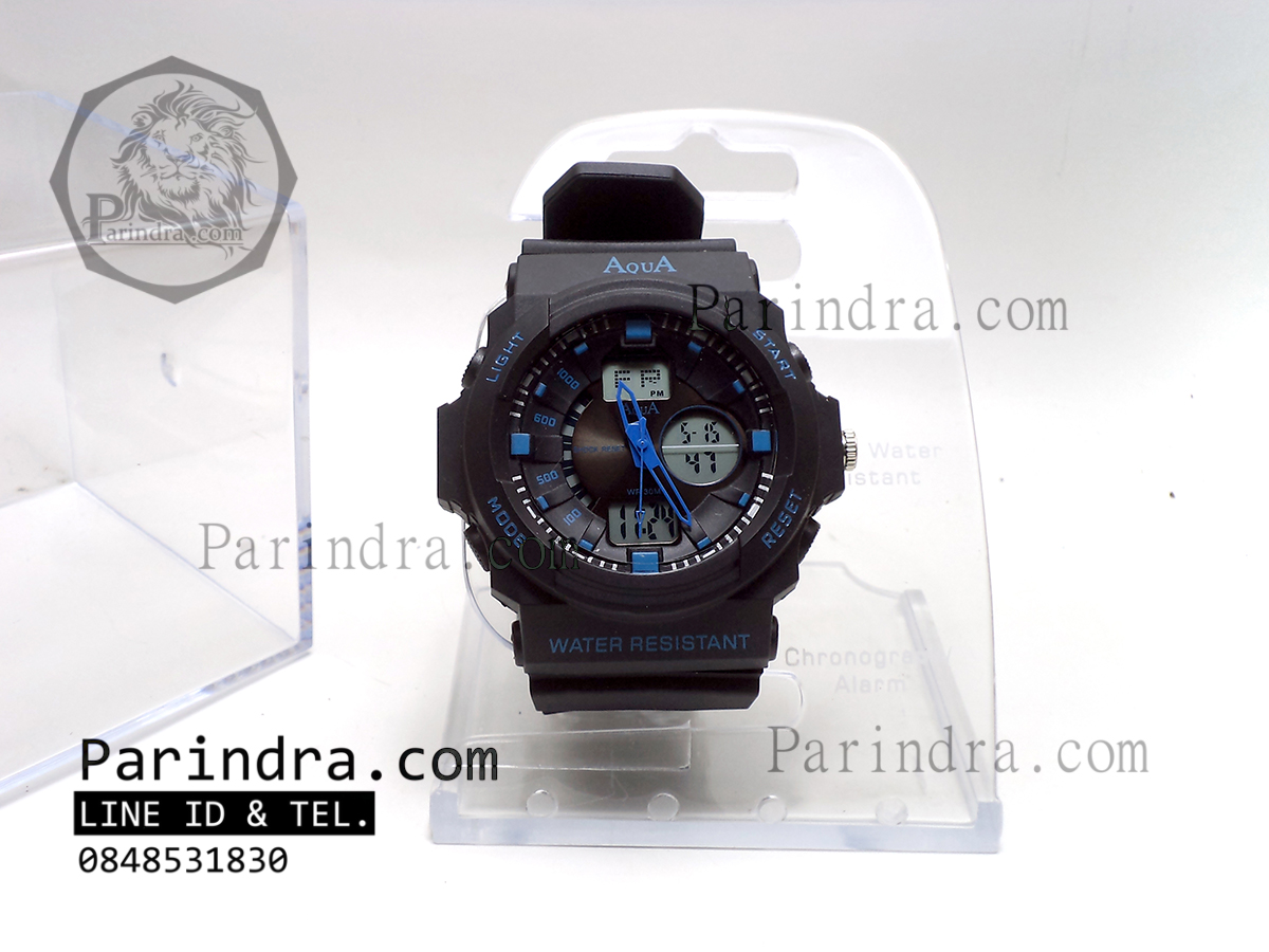 นาฬิกาข้อมือ AQUA รุ่น 1208 สีดำ-น้ำเงิน