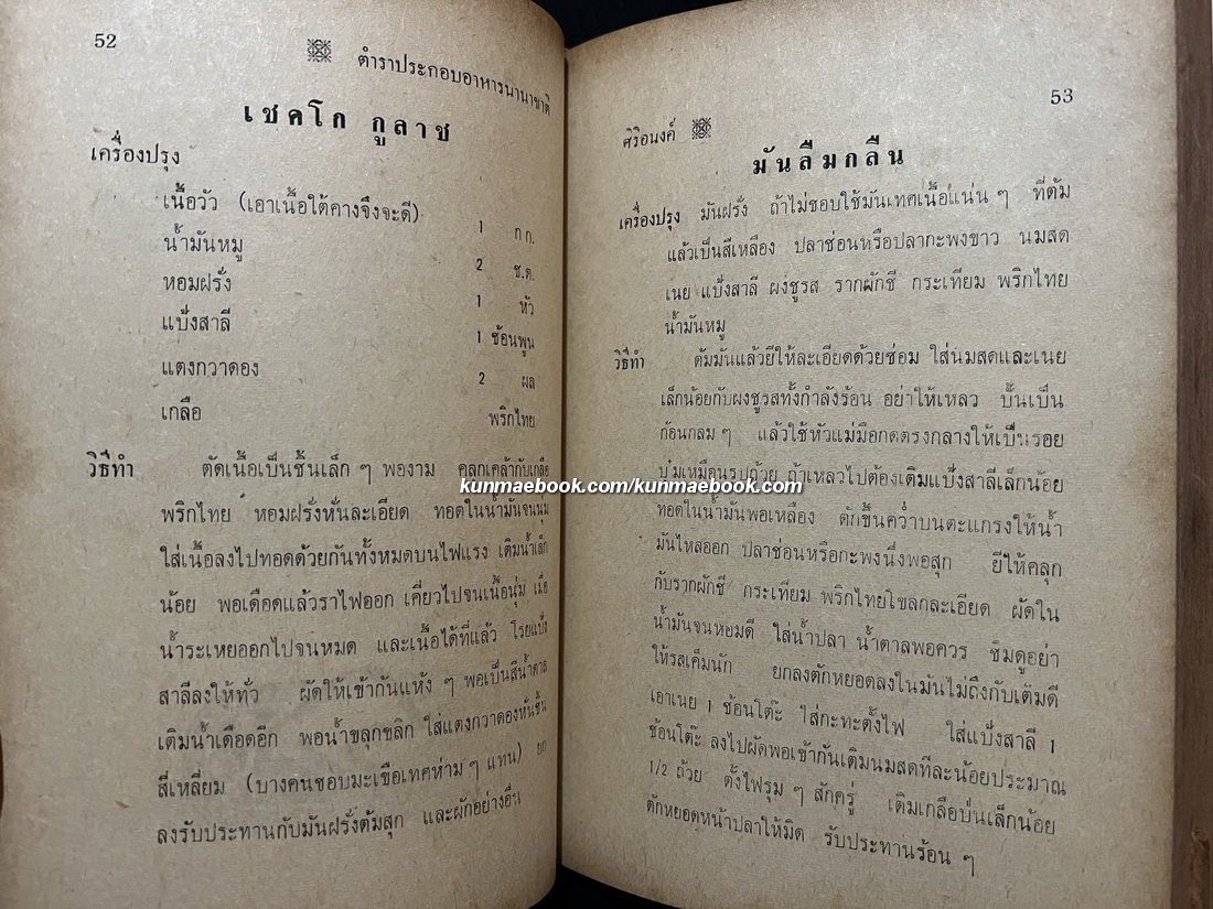 ตำราอาหารนานาชาติ ผลงานของ ศิริอนงค์