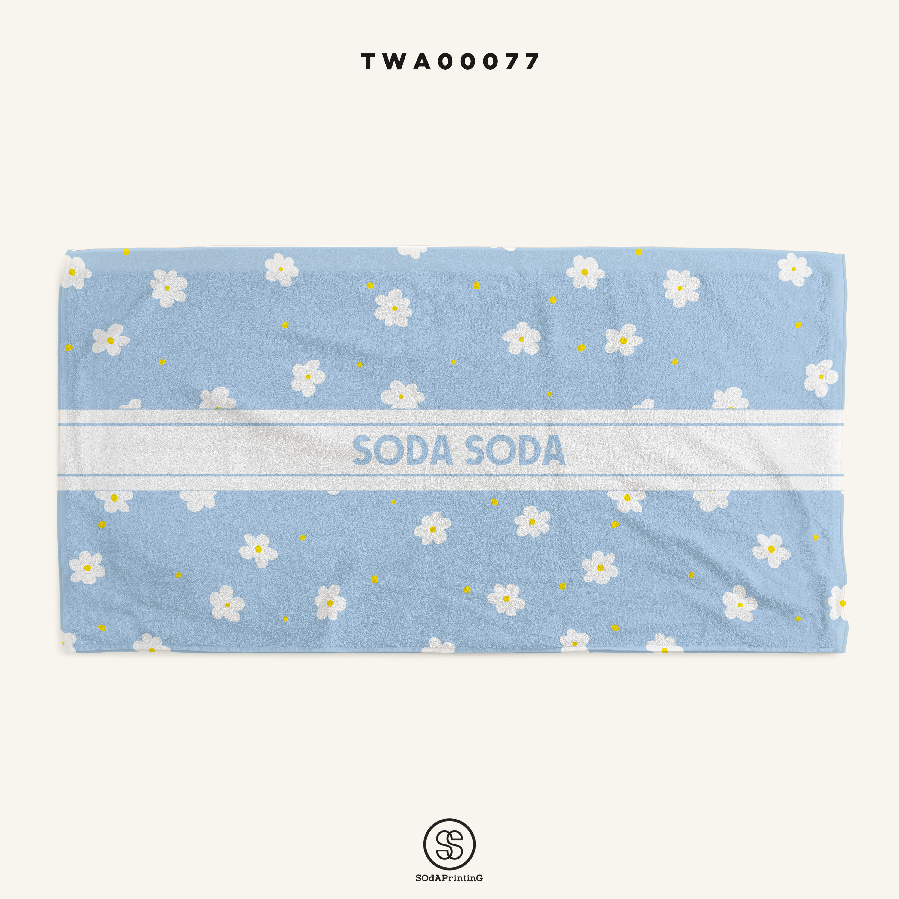ผ้าเช็ดตัว ลาย Flower 1 ใส่ชื่อได้ รหัส TWA00077 #SOdAtowel #SOdAhome